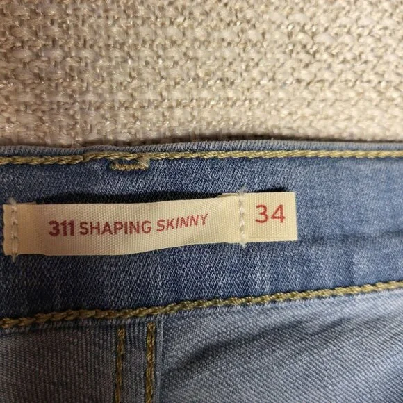 Levis 311 Shaping Skinny Mid Rise Light Wash Jeans Women's W34 L30 Denim NWT - Picture 9 of 15